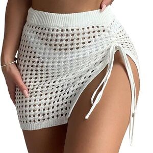 White swimsuit coverup skirt